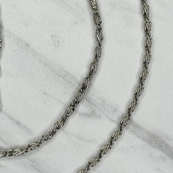 Silver Tone Skinny Swirly Chain Link Purse Handbag Bag Replacement Strap - Picture 5 of 11